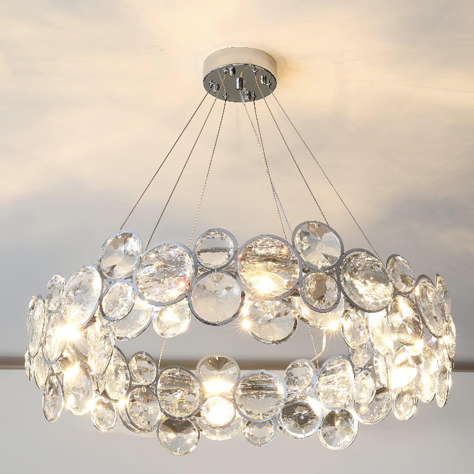 Chrome Round Crystal Chandelier - Letslighting