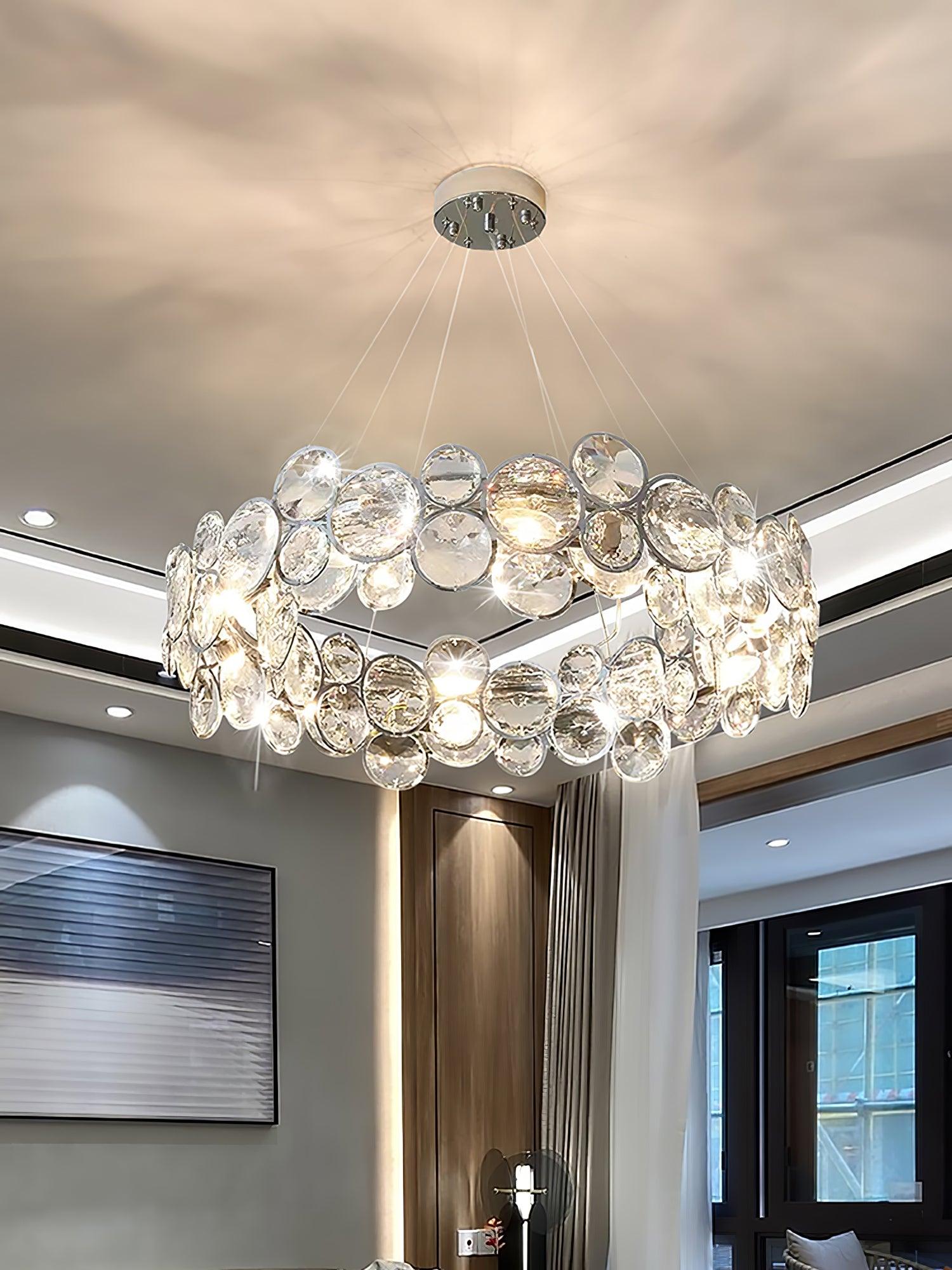 Chrome Round Crystal Chandelier - Letslighting