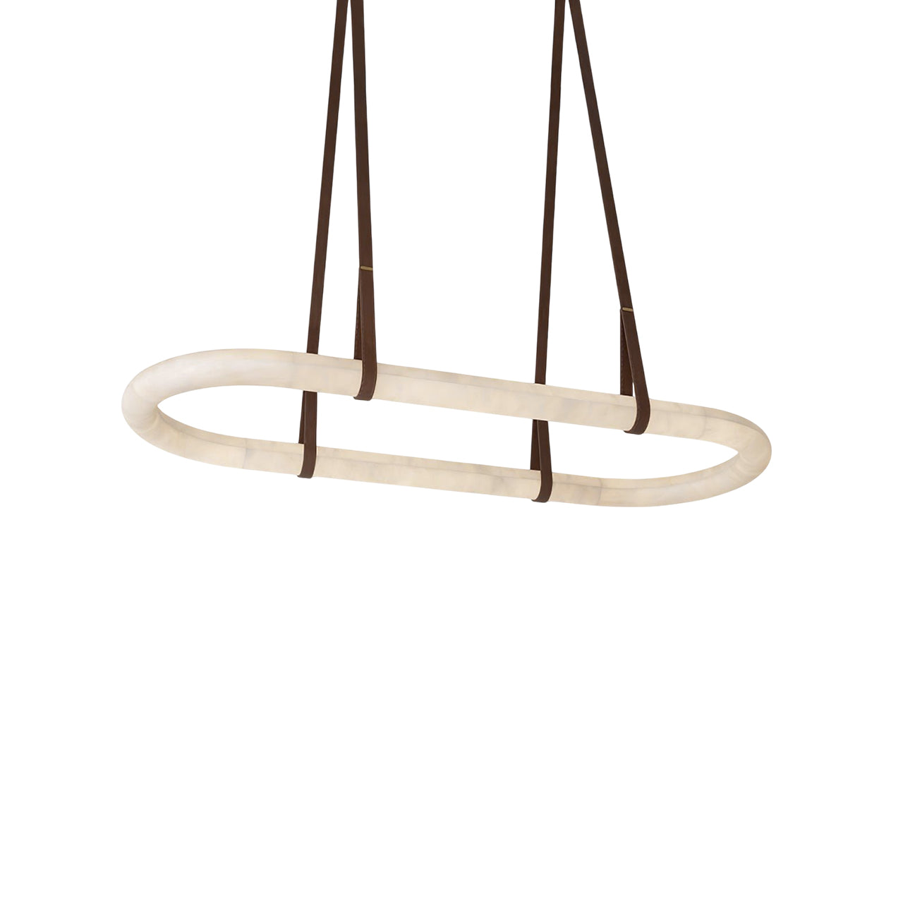 Vista Modern Minimalist Art Alabaster Metal Chandelier - Lamp Copper