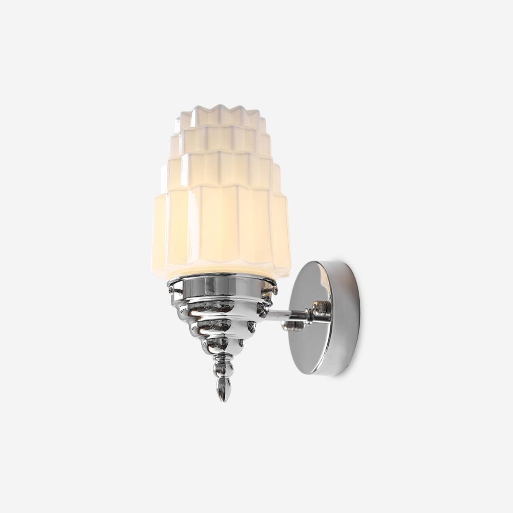 Wall Lamp Metal Body Glass Cylinder Shade Art Deco Bedroom - Letslighting