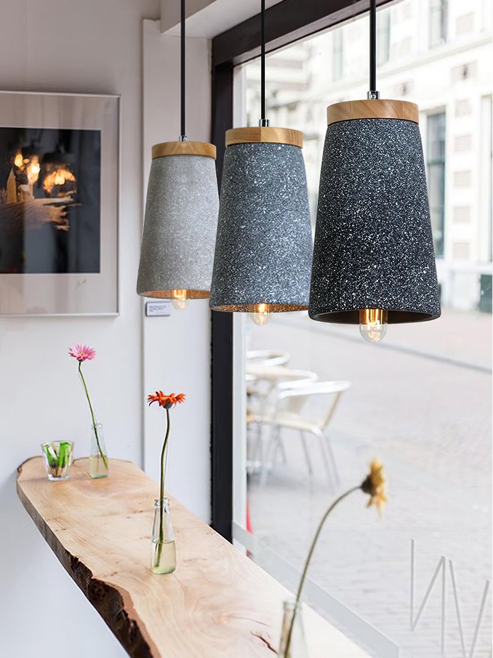 Coburg Wood Cement Pendant Light - Letslighting