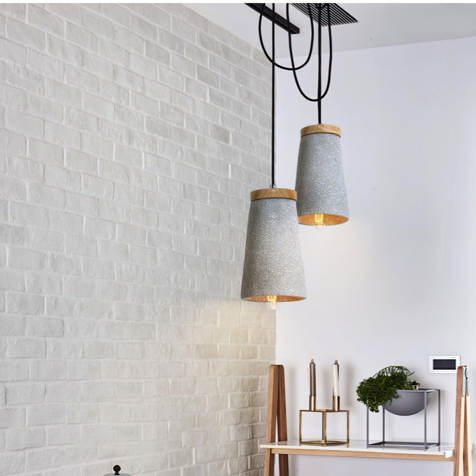 Coburg Wood Cement Pendant Light - Letslighting