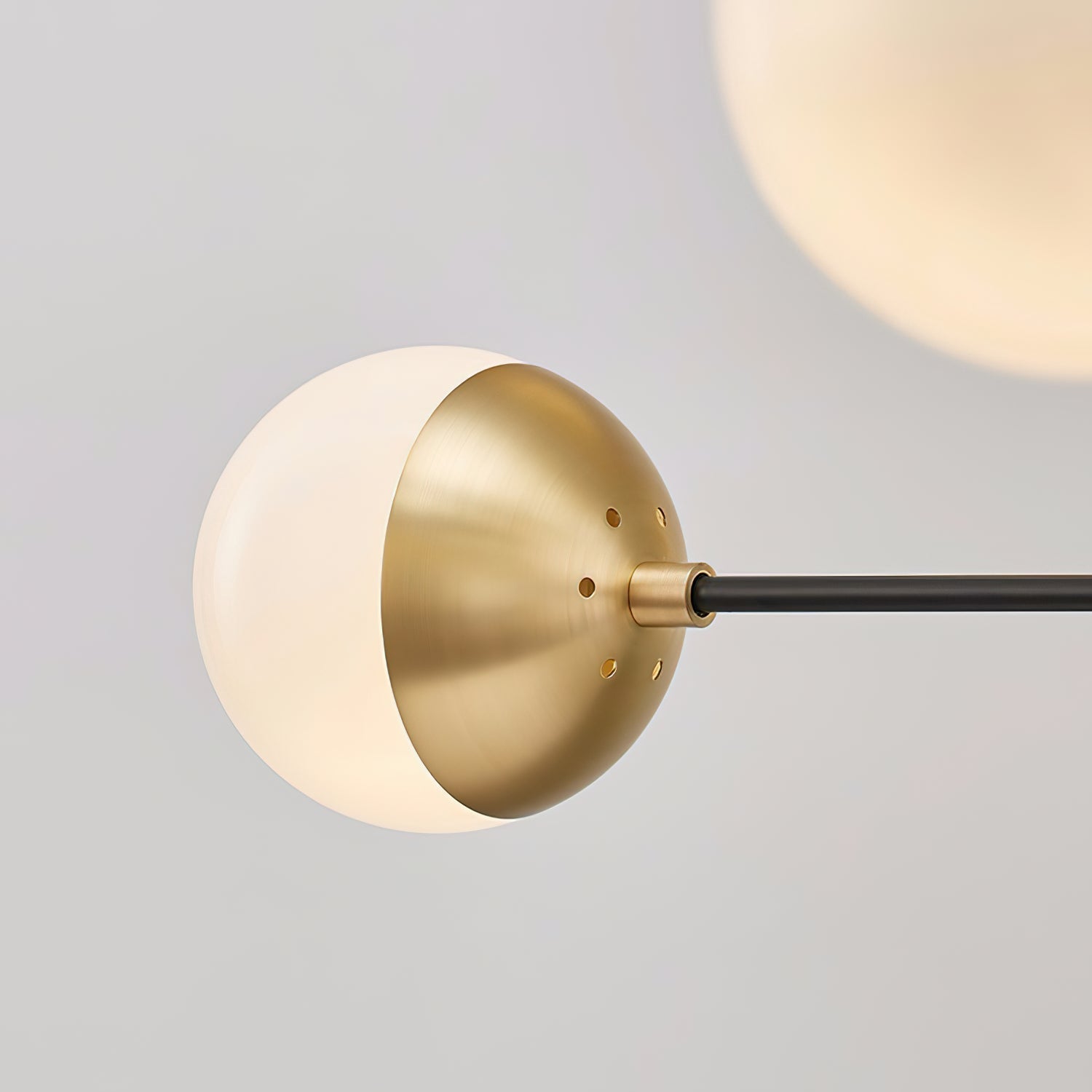 Ultra Modern Minimalist Brass Metal Glass Chandelier - Lamp Copper