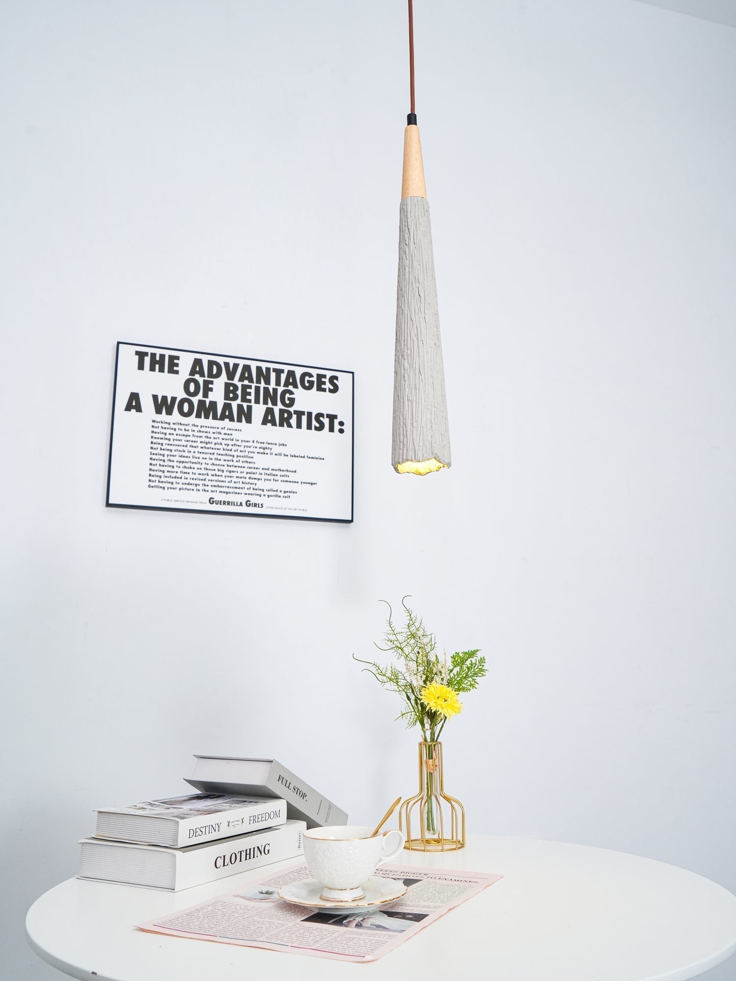 Concrete Pleated Pendant Lamp - Letslighting