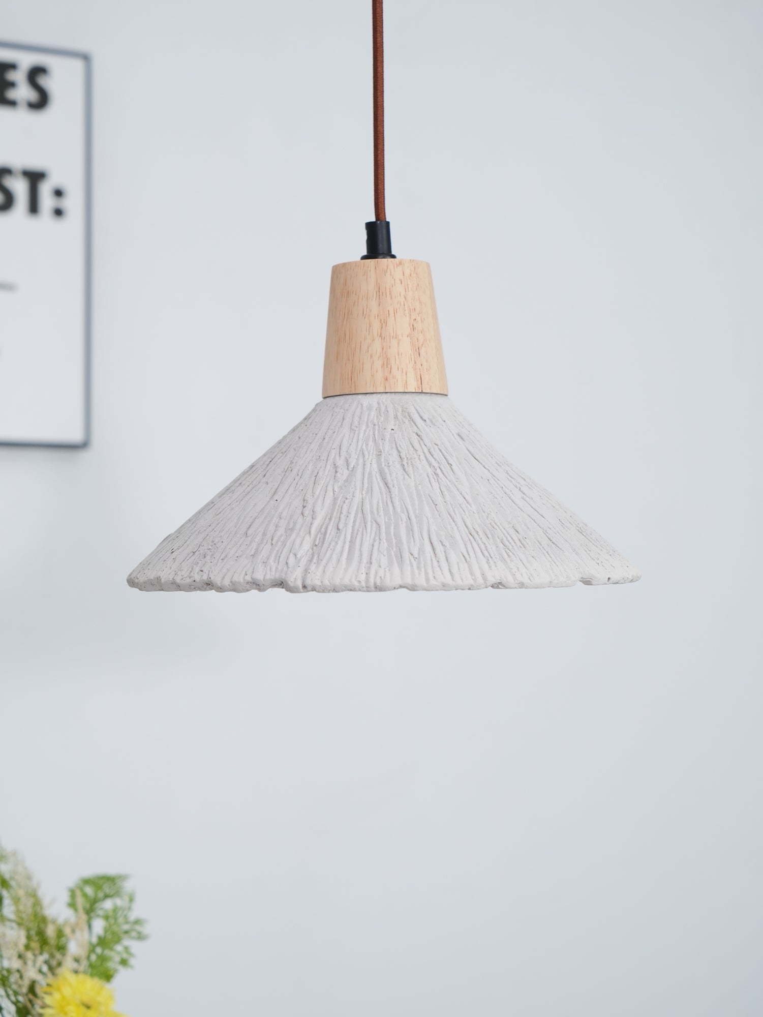 Concrete Pleated Pendant Lamp - Letslighting
