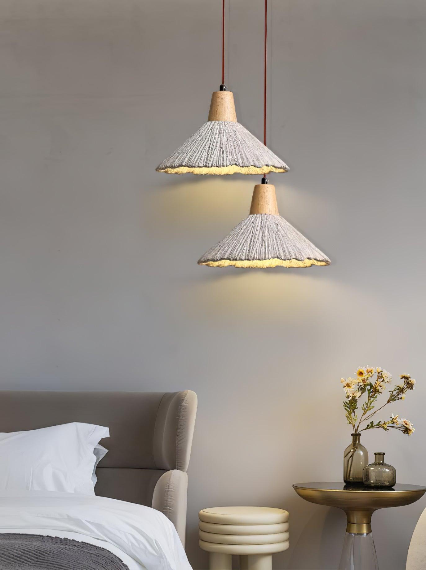 Concrete Pleated Pendant Lamp - Letslighting
