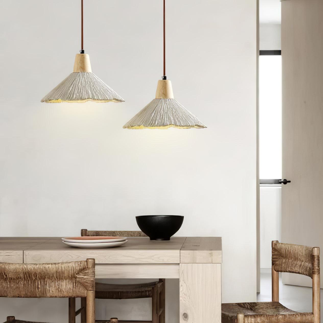 Concrete Pleated Pendant Lamp - Letslighting