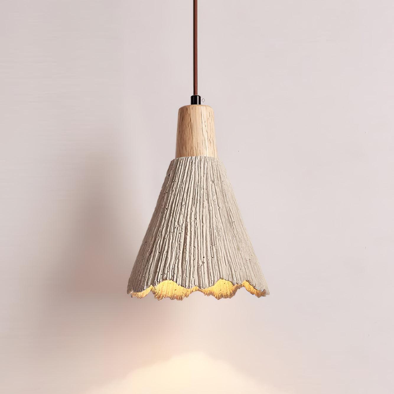Concrete Pleated Pendant Lamp - Letslighting