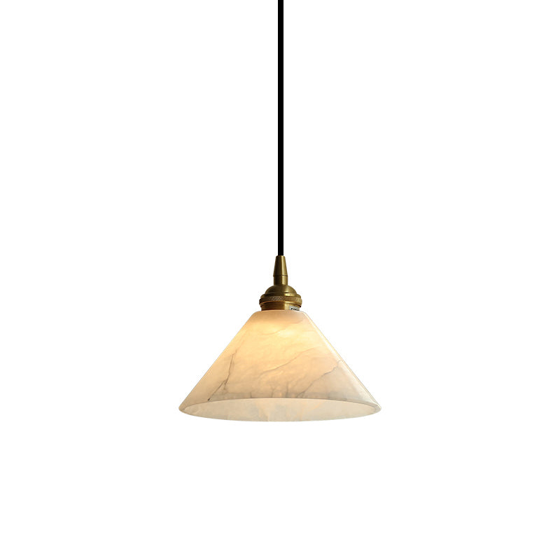 Xen Modern Minimalist Brass Alabaster Pendant Lamp - Lamp Copper