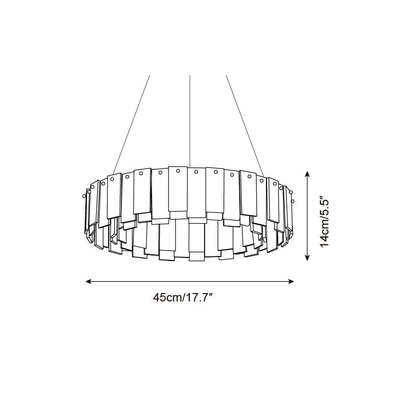 Corbett Chandelier Alabaster Staggered Panel Halo - Letslighting