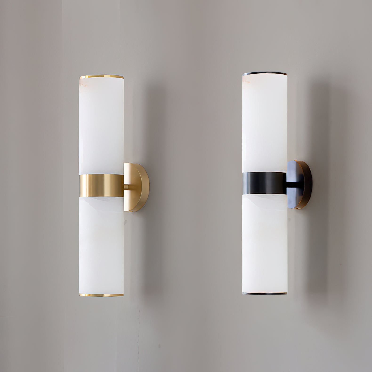 Sway Modern Minimalist Vanity Alabaster Sconce Wall Lamp - Lamp Copper