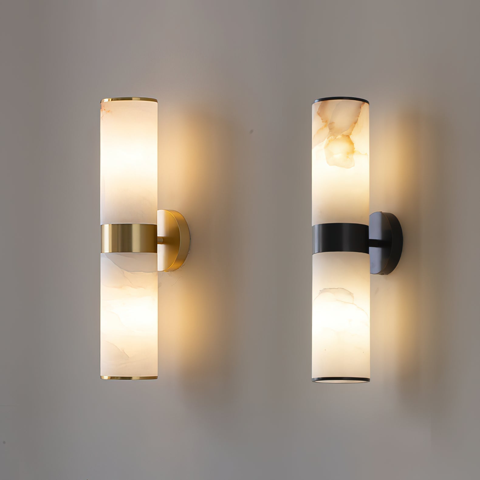Sway Modern Minimalist Vanity Alabaster Sconce Wall Lamp - Lamp Copper