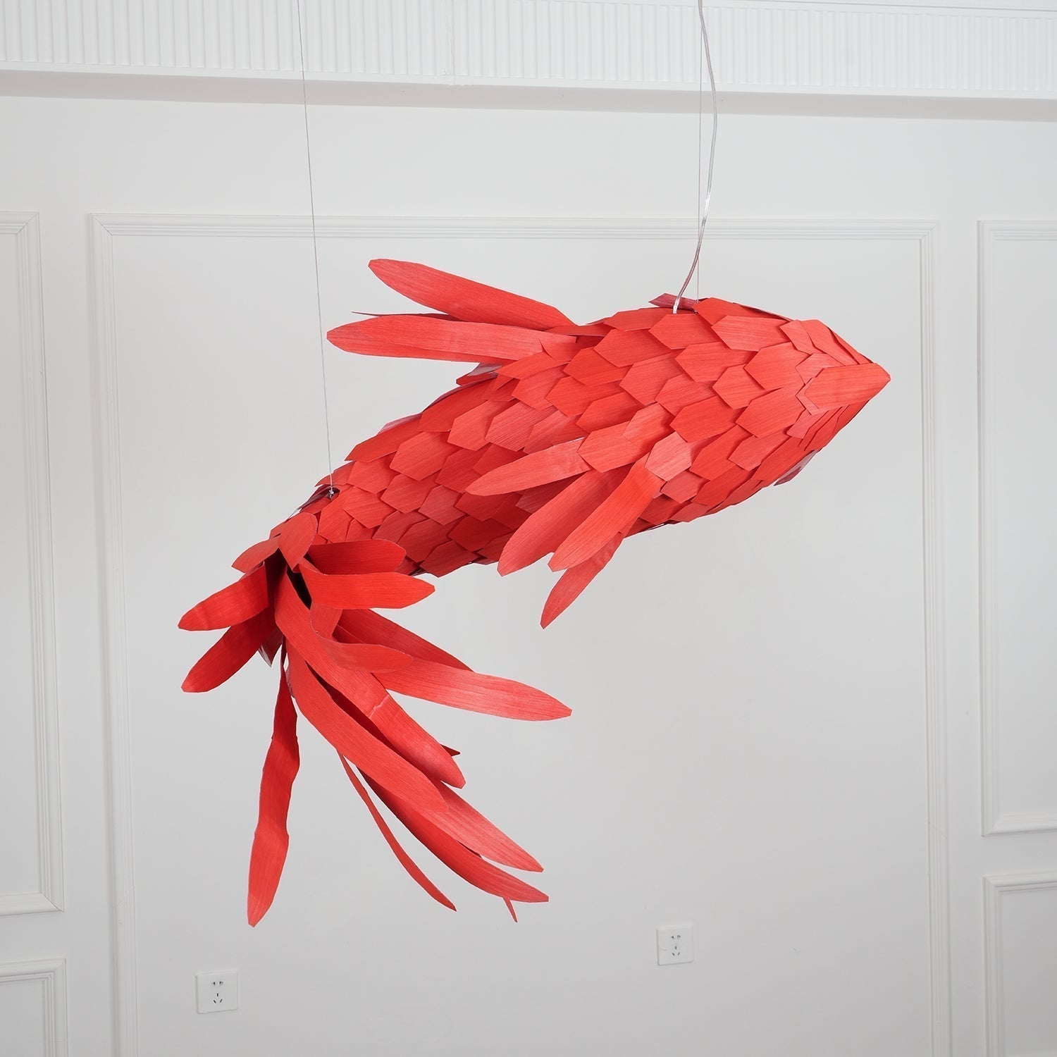 Vamararae Crimson Swirl Koi Pendant Light - Letslighting