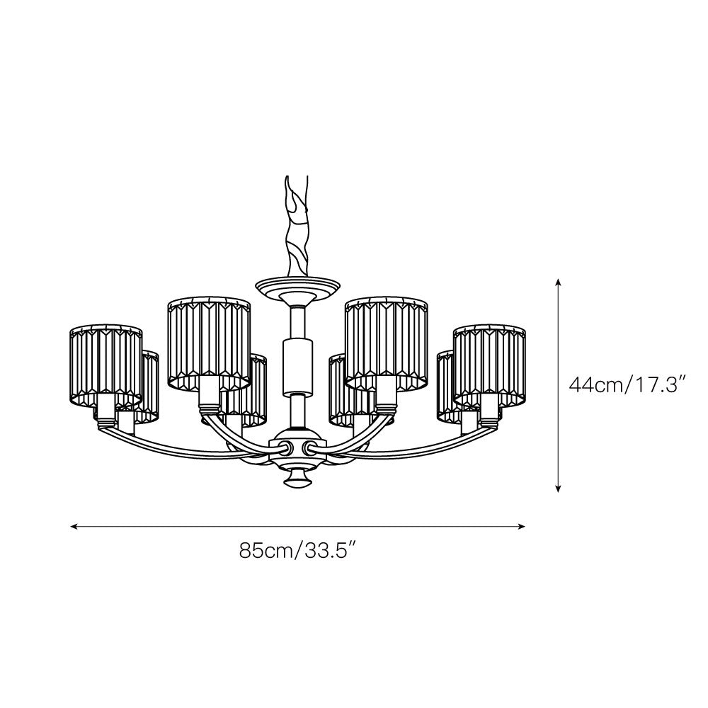 Amber Individual Creativity Column Brass Crystal Chandelier - Lamp Copper