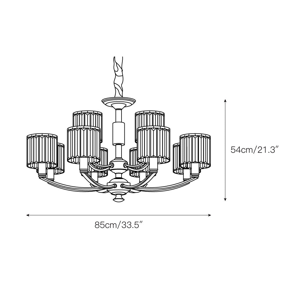 Amber Individual Creativity Column Brass Crystal Chandelier - Lamp Copper