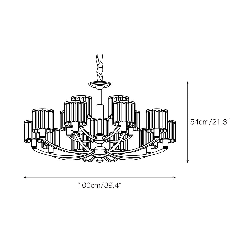 Amber Individual Creativity Column Brass Crystal Chandelier - Lamp Copper