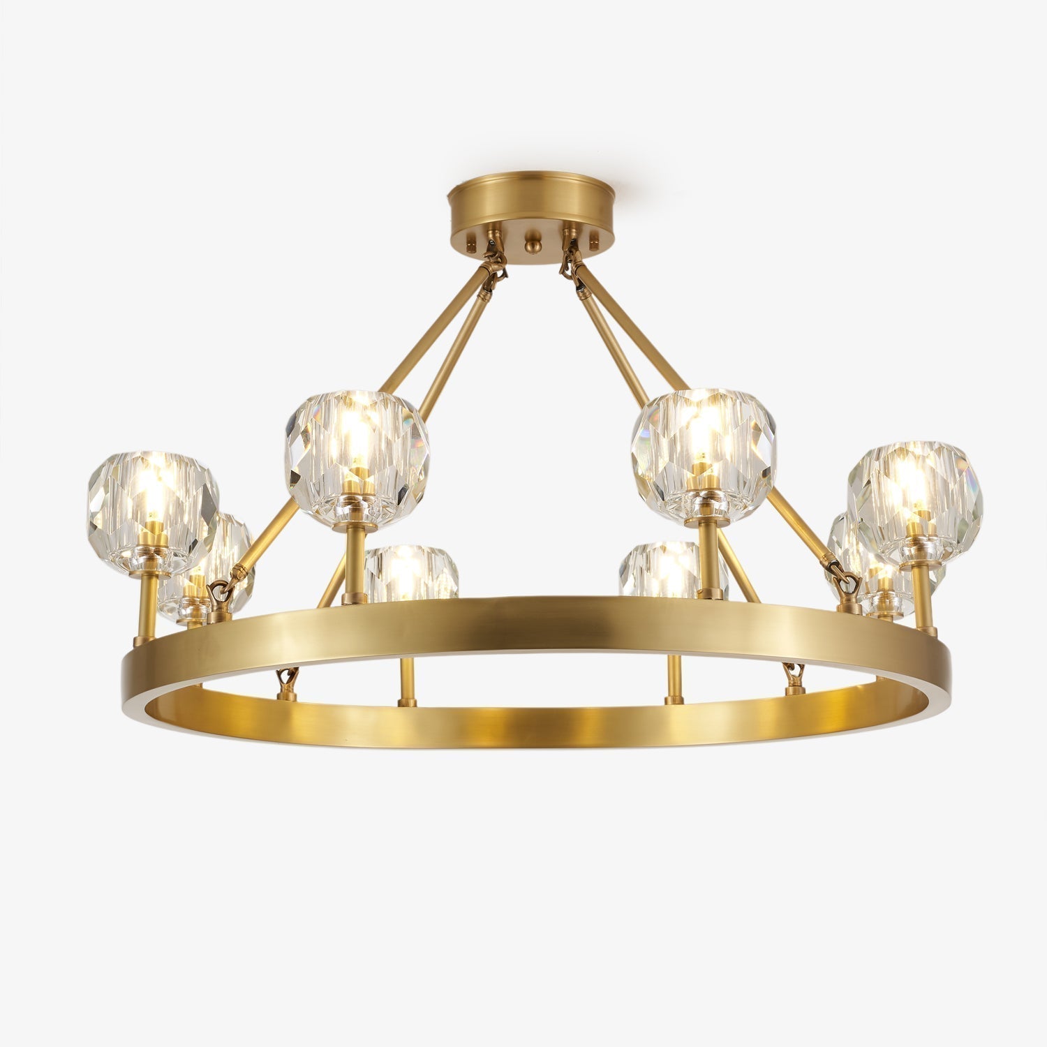 Syzorisra Modern Crystal Brass Chandelier - Letslighting