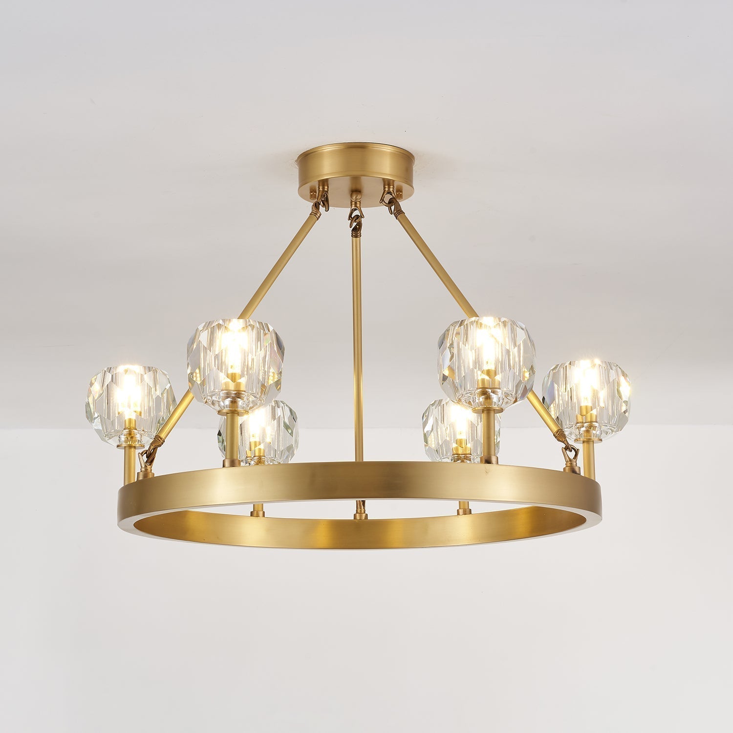 Syzorisra Modern Crystal Brass Chandelier - Letslighting