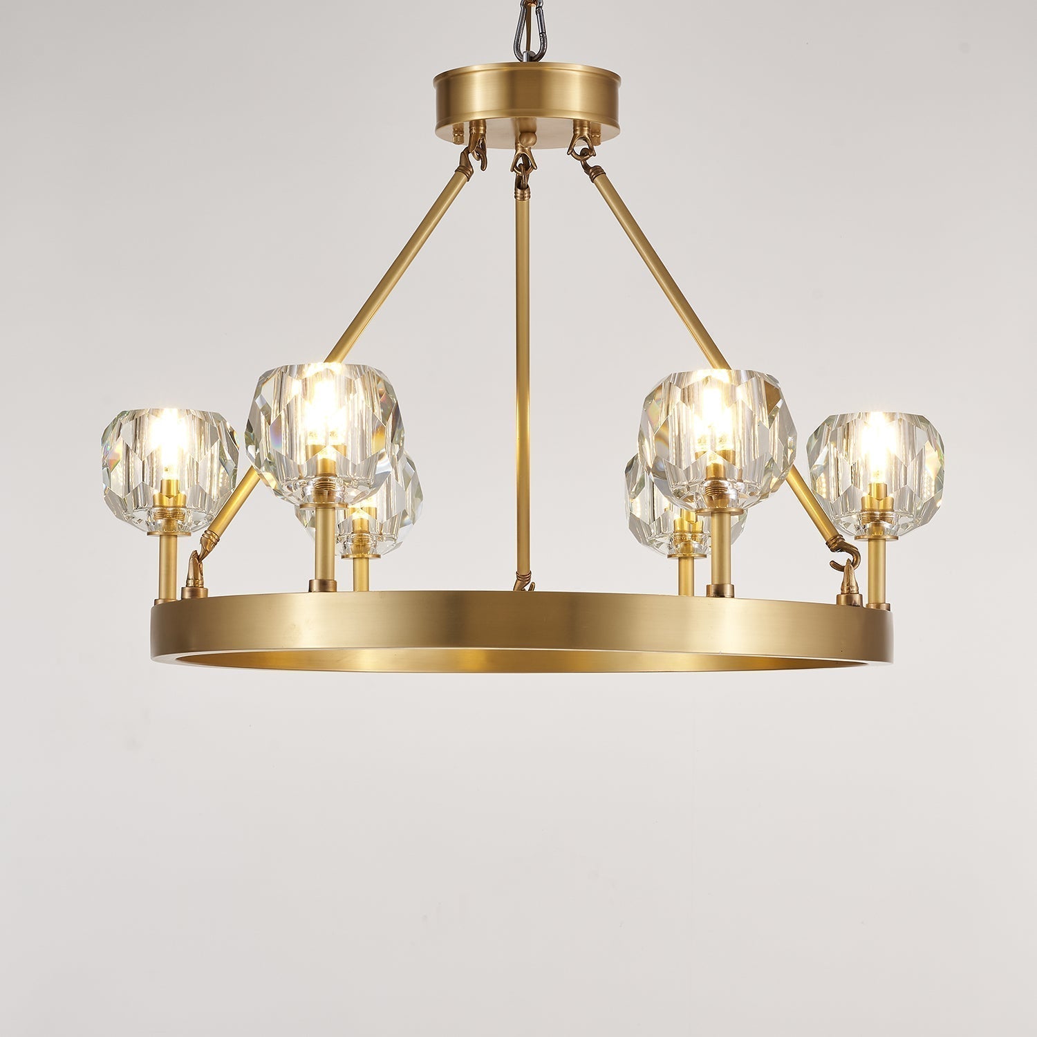Syzorisra Modern Crystal Brass Chandelier - Letslighting