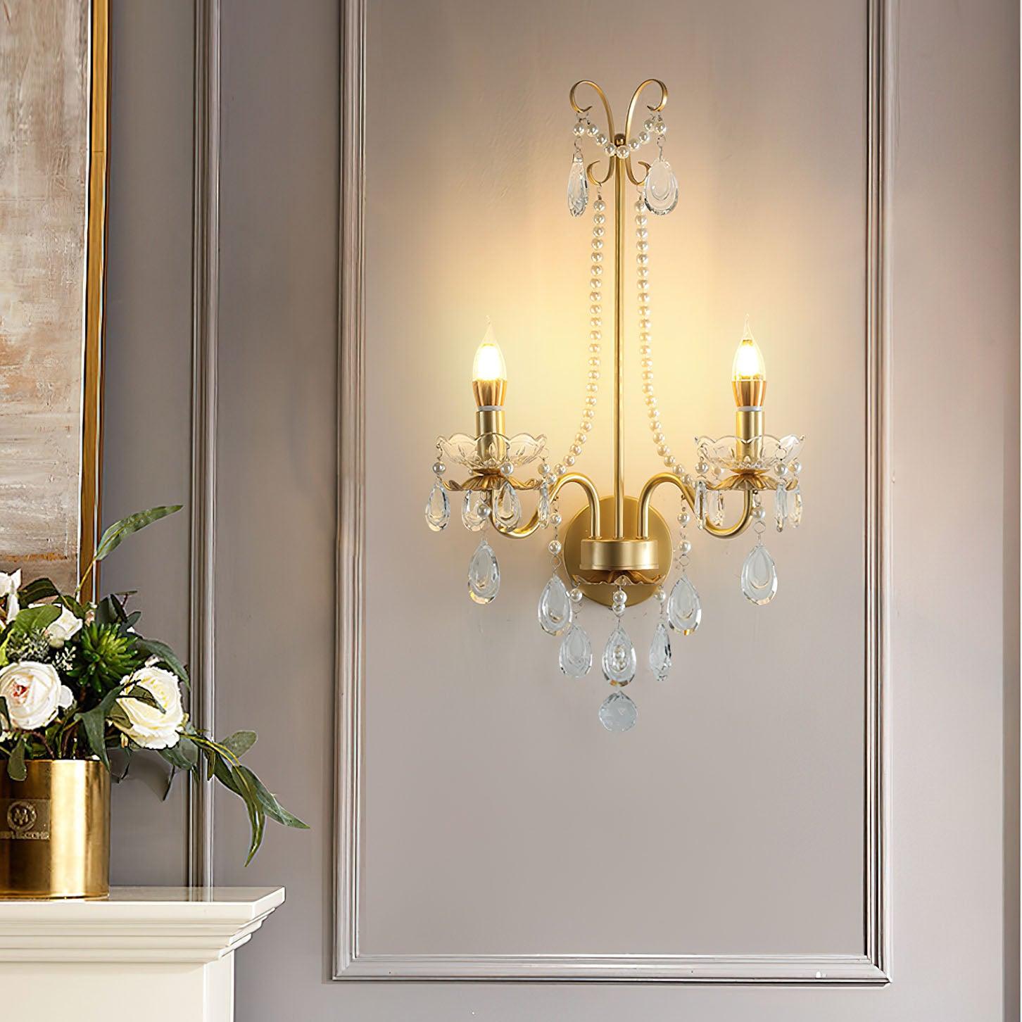 Crystal Pearl Chain Wall Lamp - Letslighting