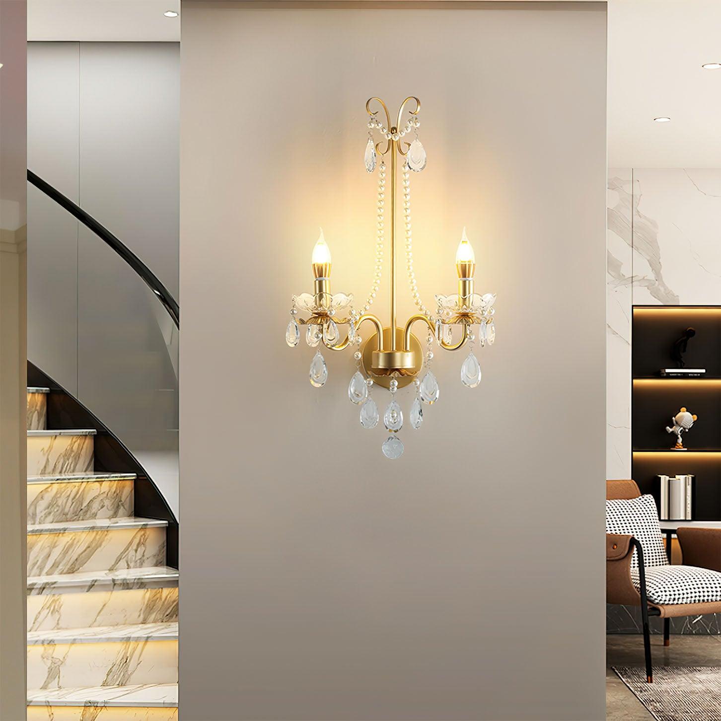 Crystal Pearl Chain Wall Lamp - Letslighting