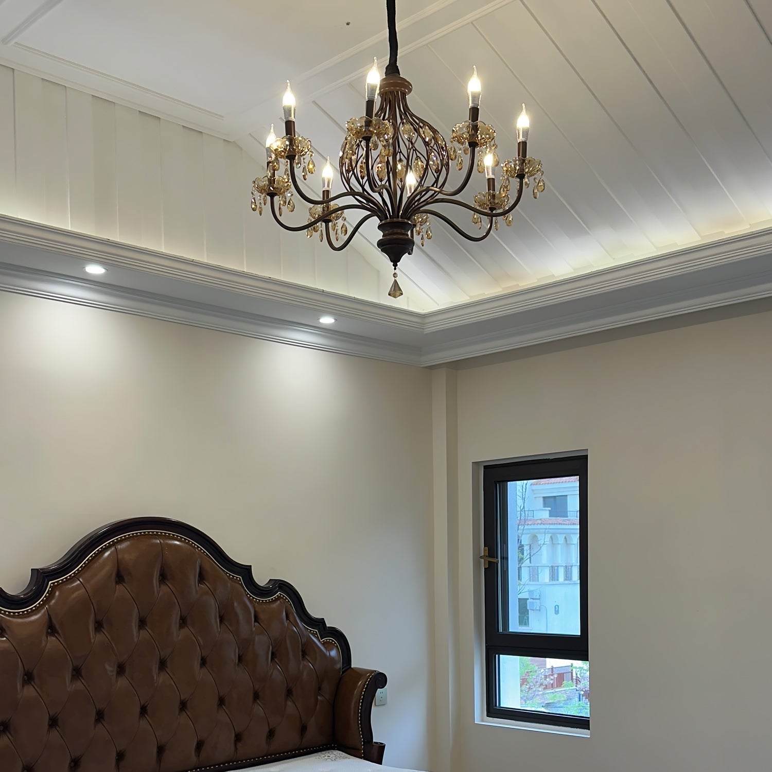 Enorel Vintage Bronze Crystal Chandelier - Letslighting