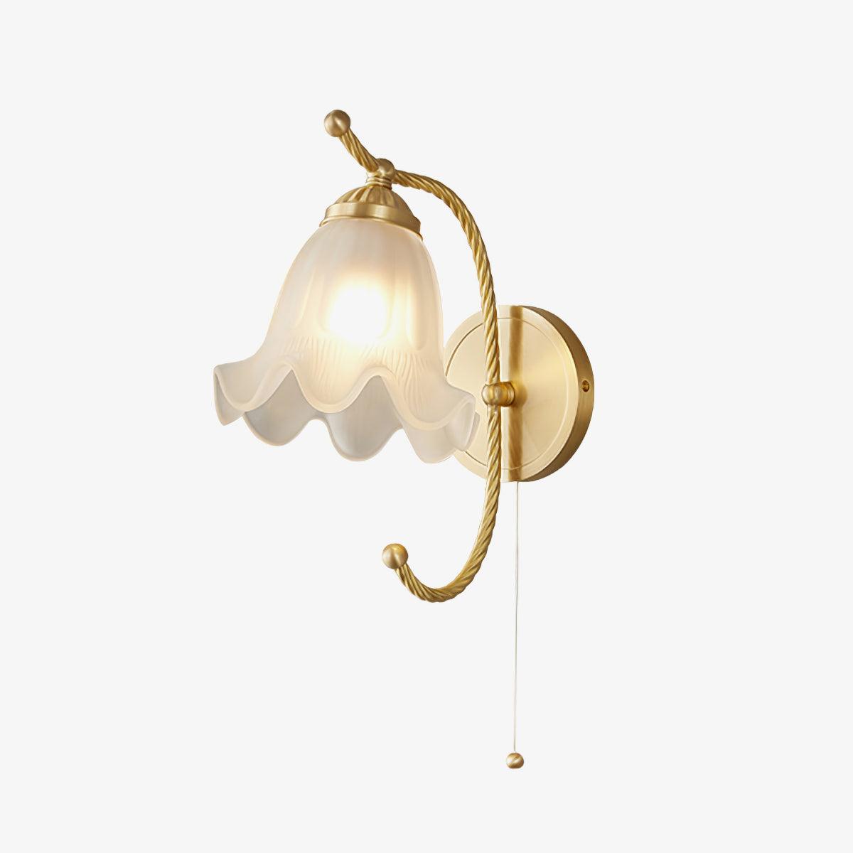 Curved Gooseneck Brass Glass Sconce - Letslighting