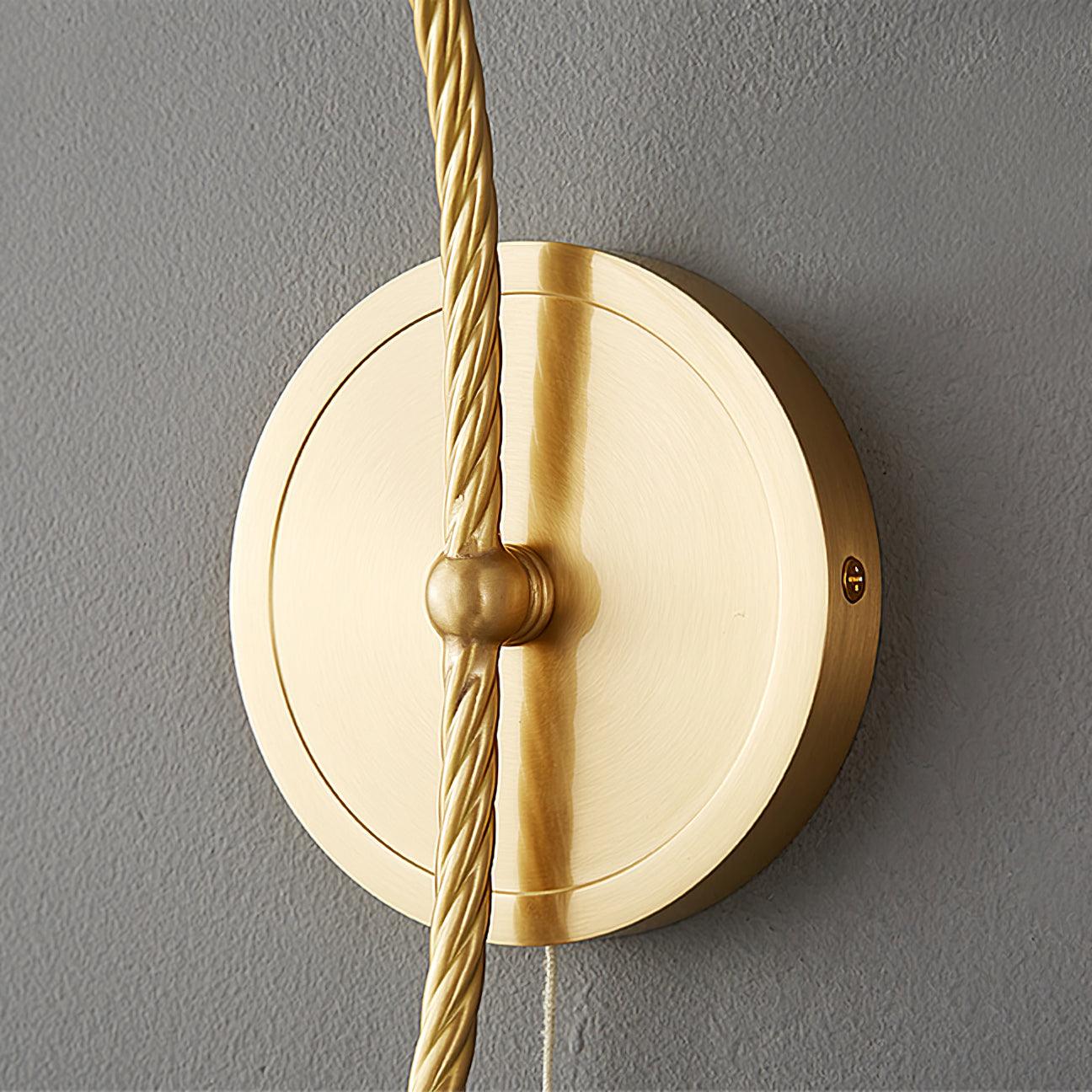 Curved Gooseneck Brass Glass Sconce - Letslighting