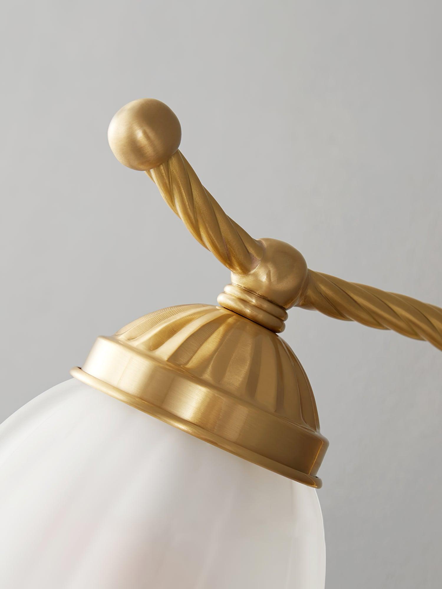 Curved Gooseneck Brass Glass Sconce - Letslighting