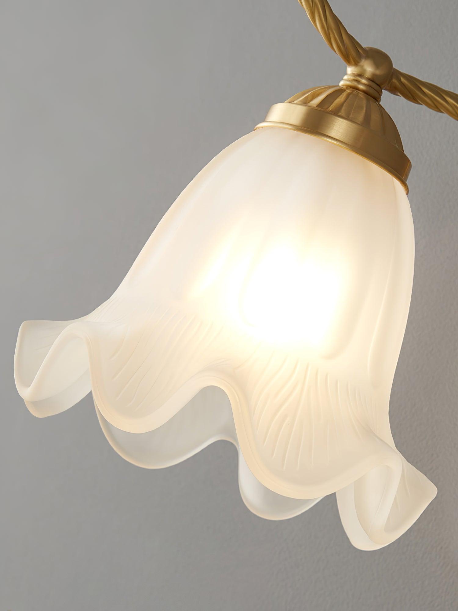 Curved Gooseneck Brass Glass Sconce - Letslighting