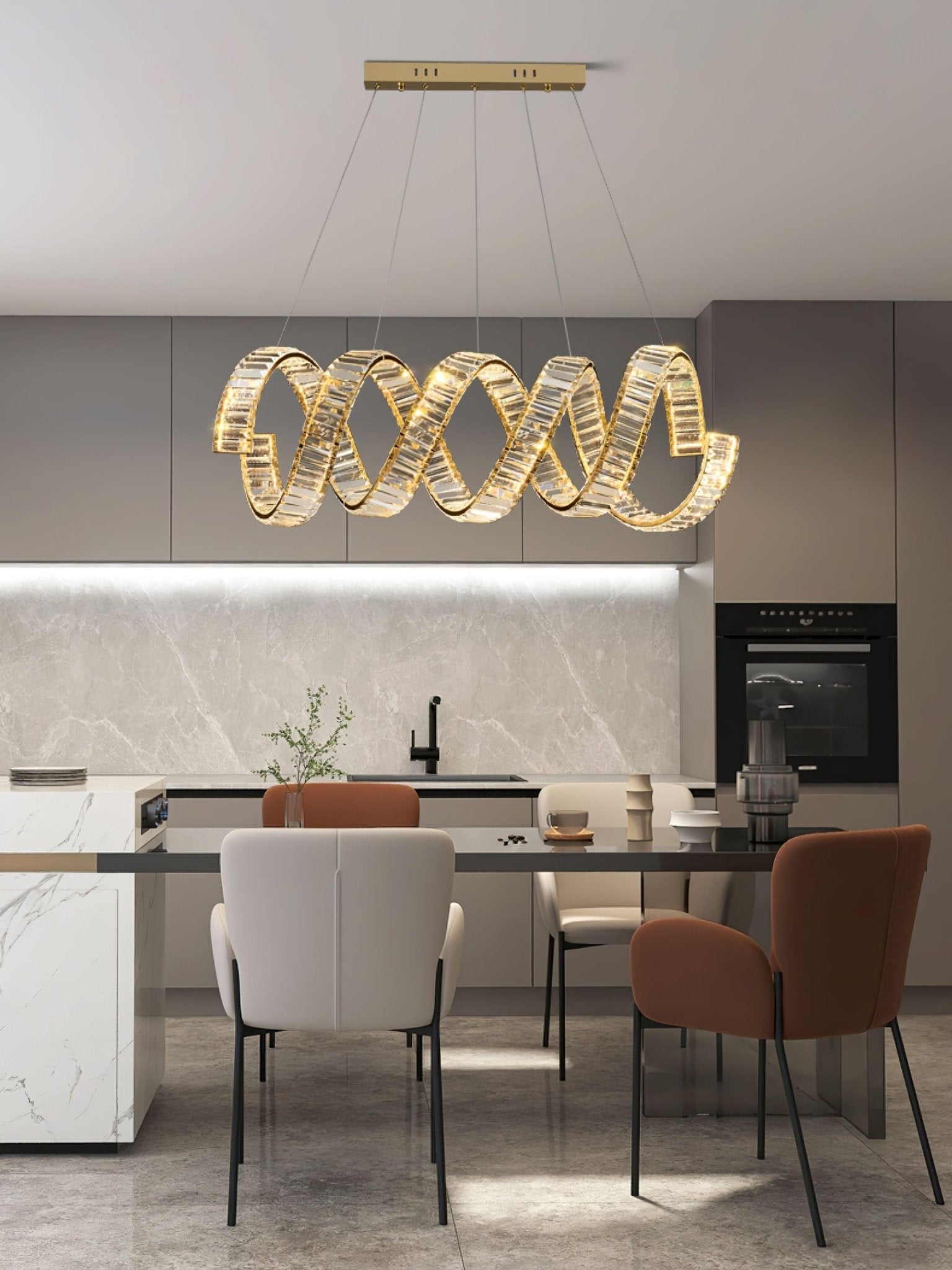 Curved LED Chandelier - Letslighting