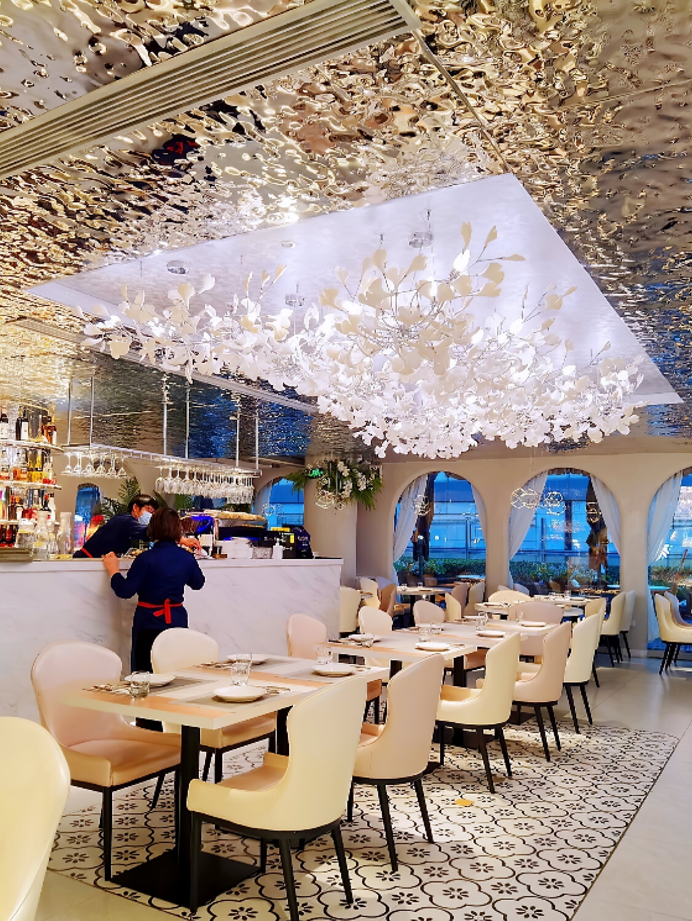 Eurzoris Gingko Metal Leaf Chandelier - Letslighting