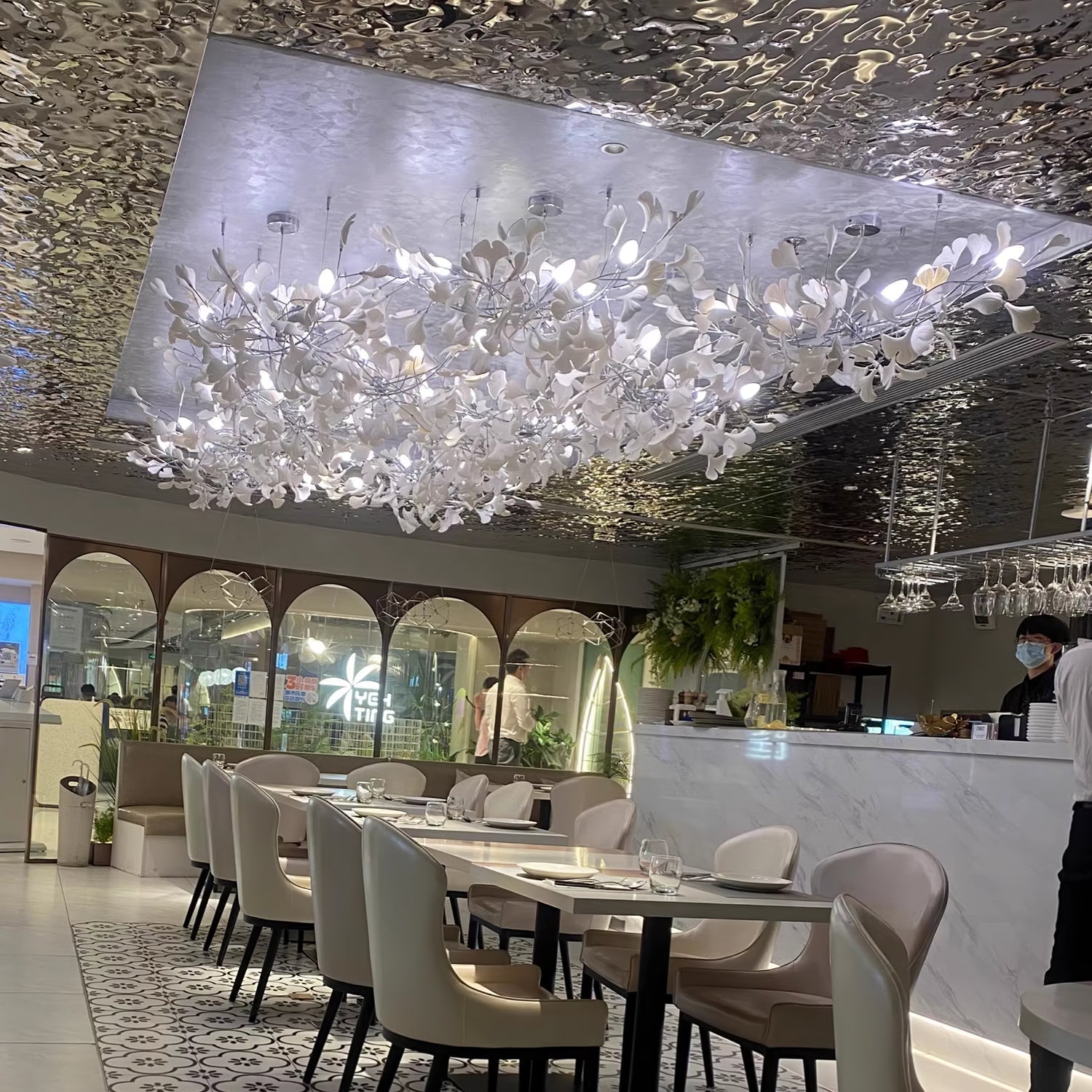 Eurzoris Gingko Metal Leaf Chandelier - Letslighting