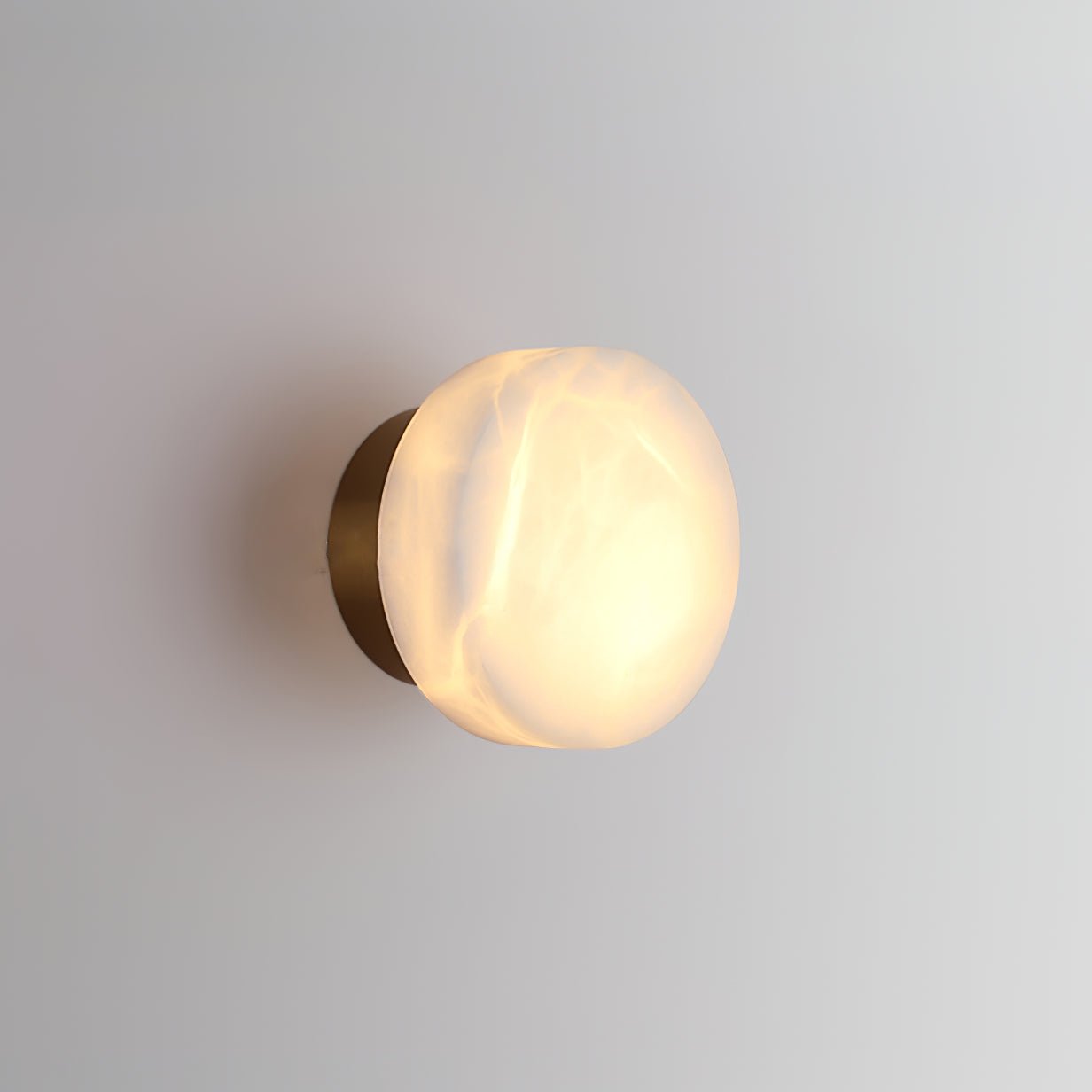 Glim Modern Minimalist Brass Metal Alabaster Wall Lamp - Lamp Copper