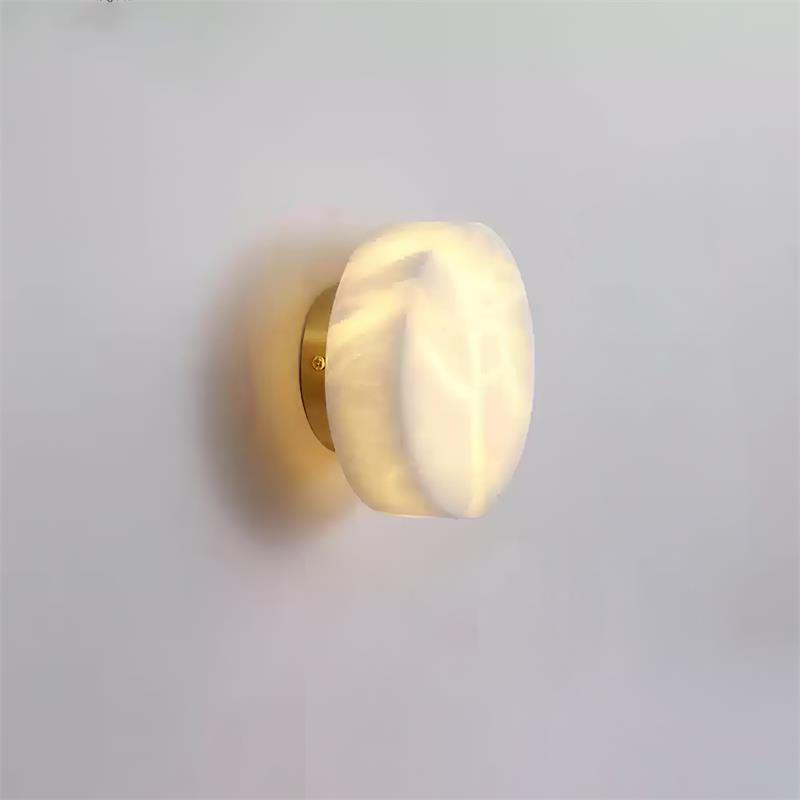Glim Modern Minimalist Brass Metal Alabaster Wall Lamp - Lamp Copper