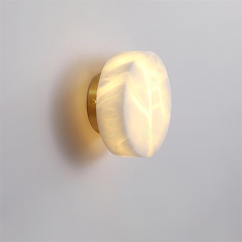 Glim Modern Minimalist Brass Metal Alabaster Wall Lamp - Lamp Copper