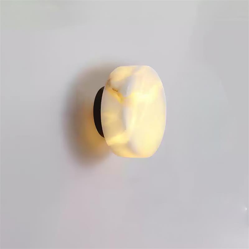 Glim Modern Minimalist Brass Metal Alabaster Wall Lamp - Lamp Copper