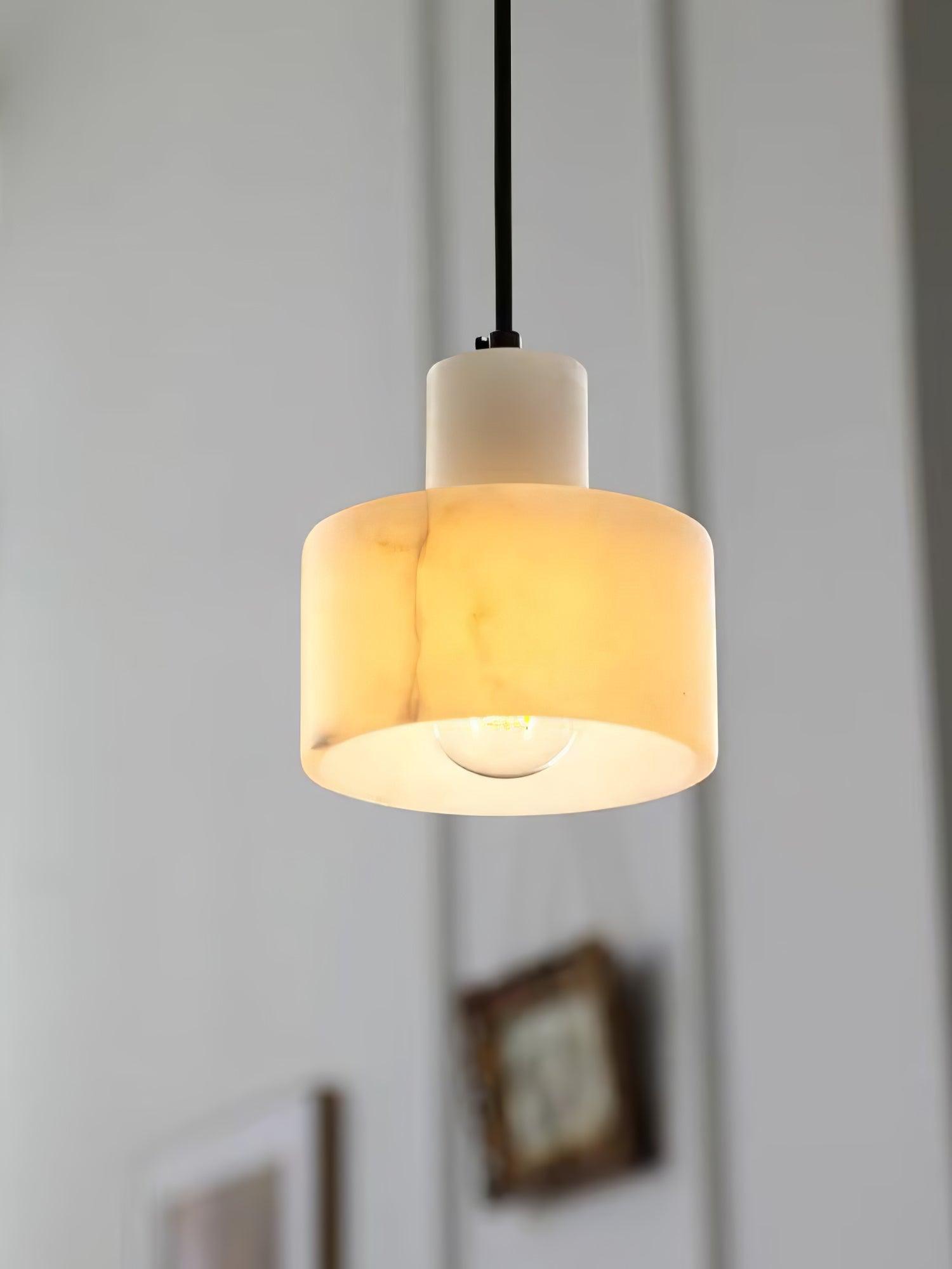Alabaster Pendant Lgiht Dual Cylindrical - Letslighting