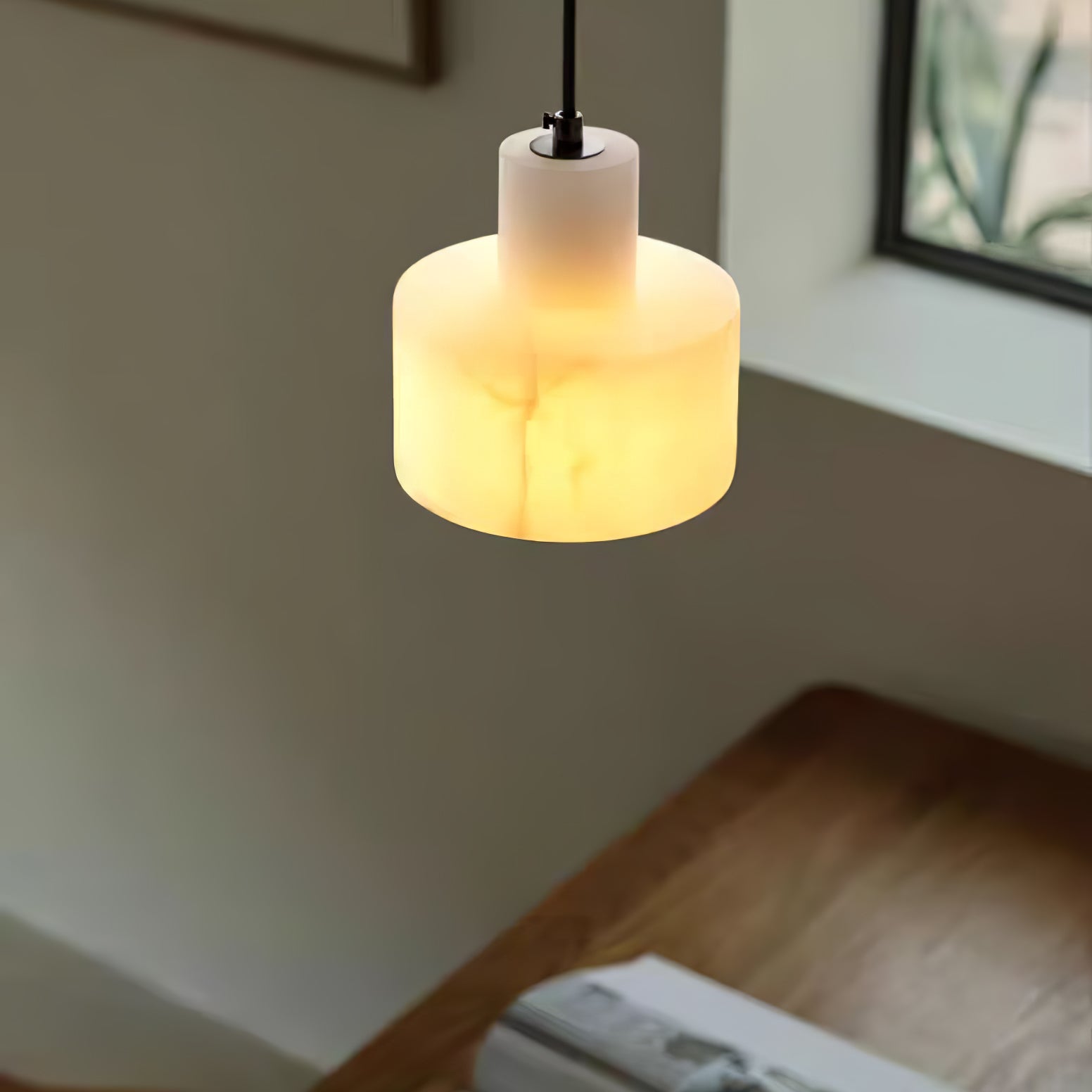 Alabaster Pendant Lgiht Dual Cylindrical - Letslighting