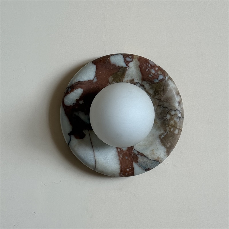 Vomire Premium Nordic Art Red Marble Sconce Wall Lamp - Lamp Copper