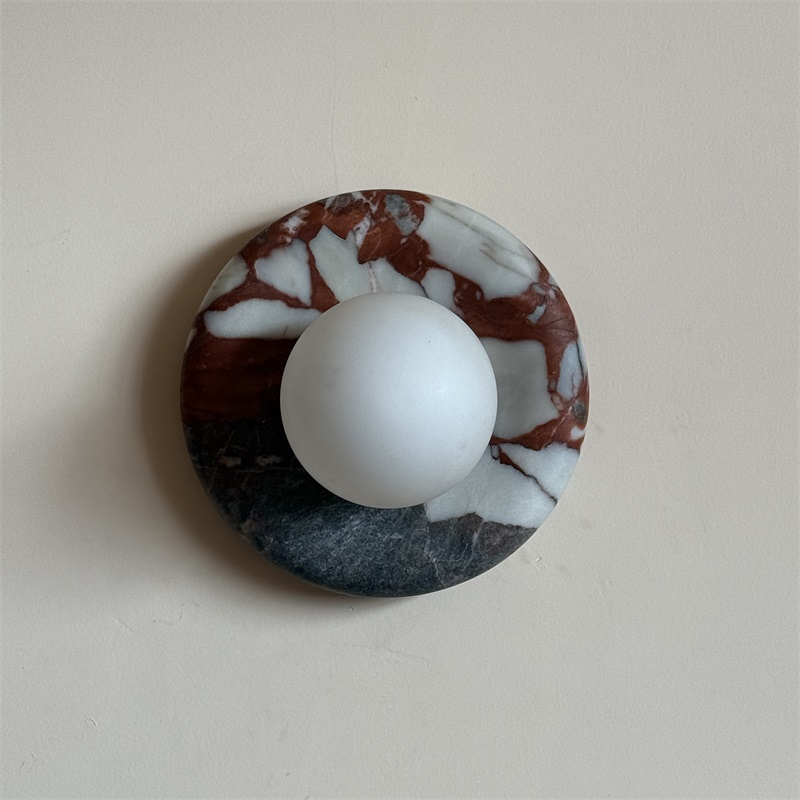 Vomire Premium Nordic Art Red Marble Sconce Wall Lamp - Lamp Copper