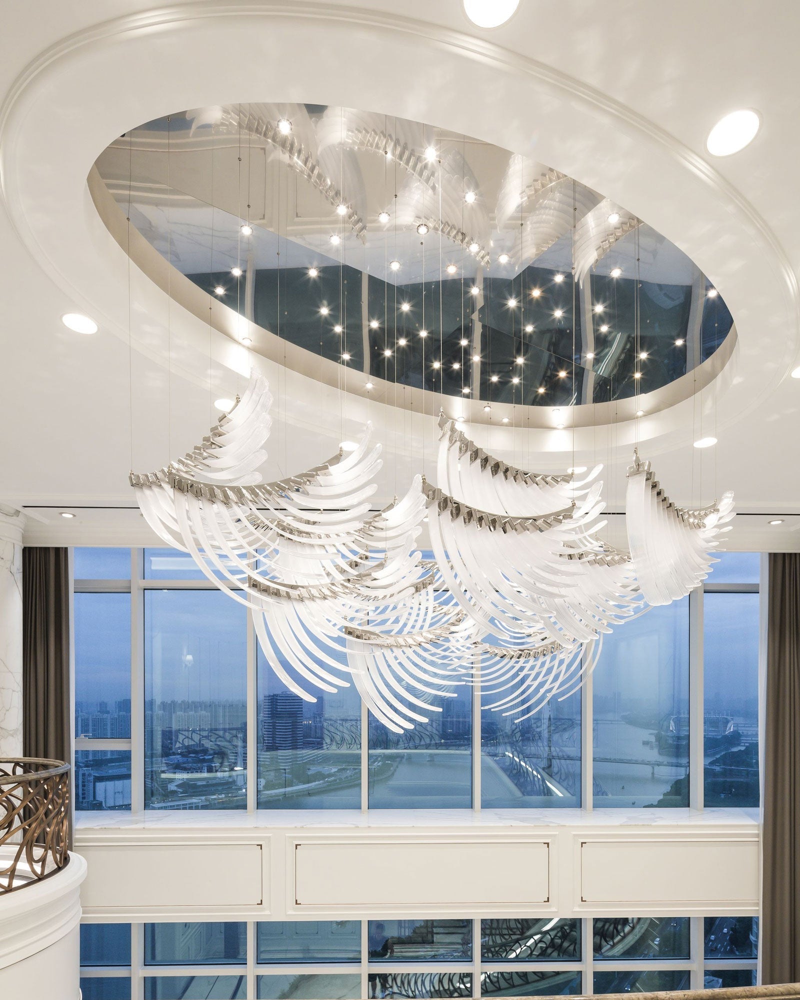 Eurrinia Glass Wing Cluster Chandelier - Letslighting