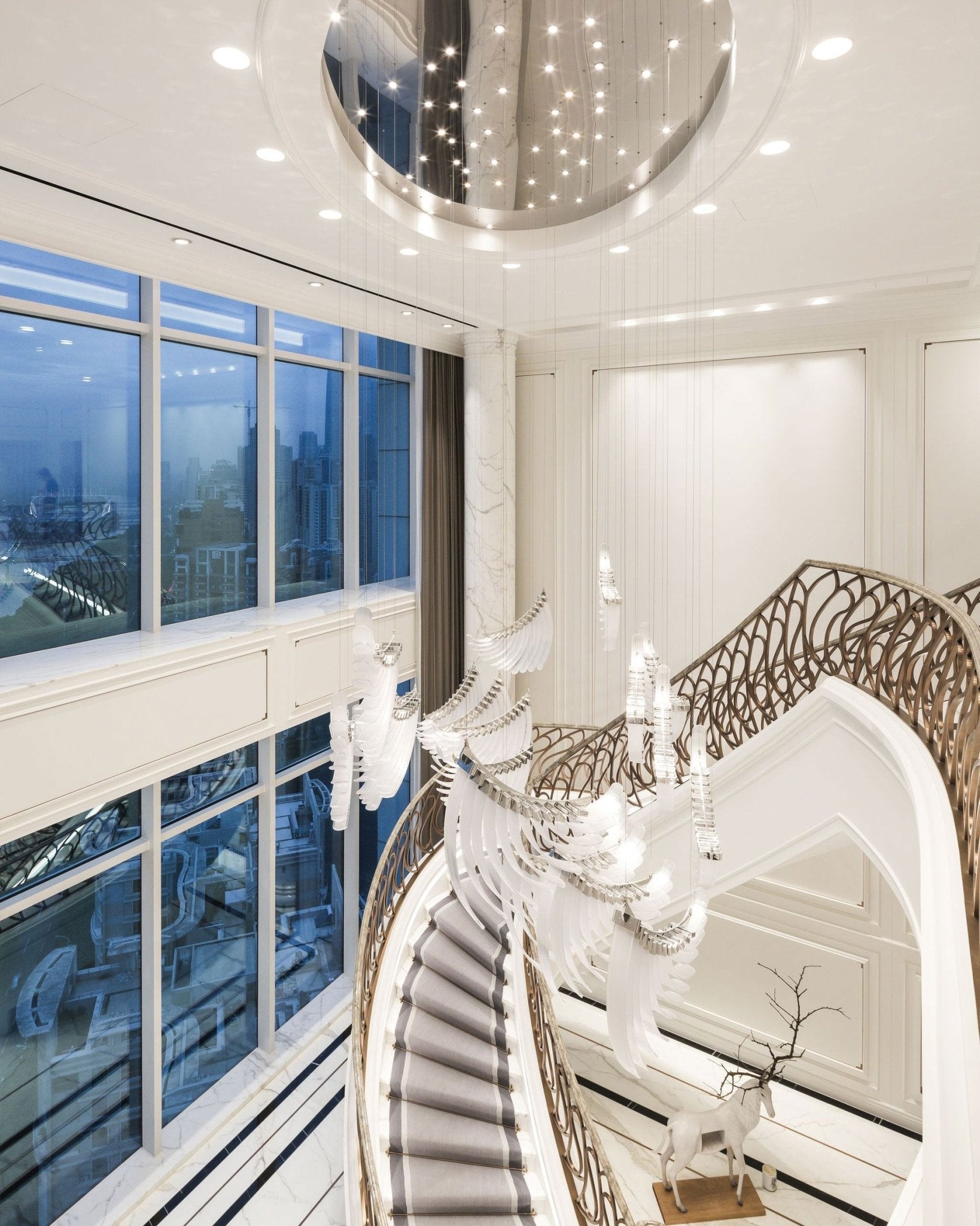 Eurrinia Glass Wing Cluster Chandelier - Letslighting