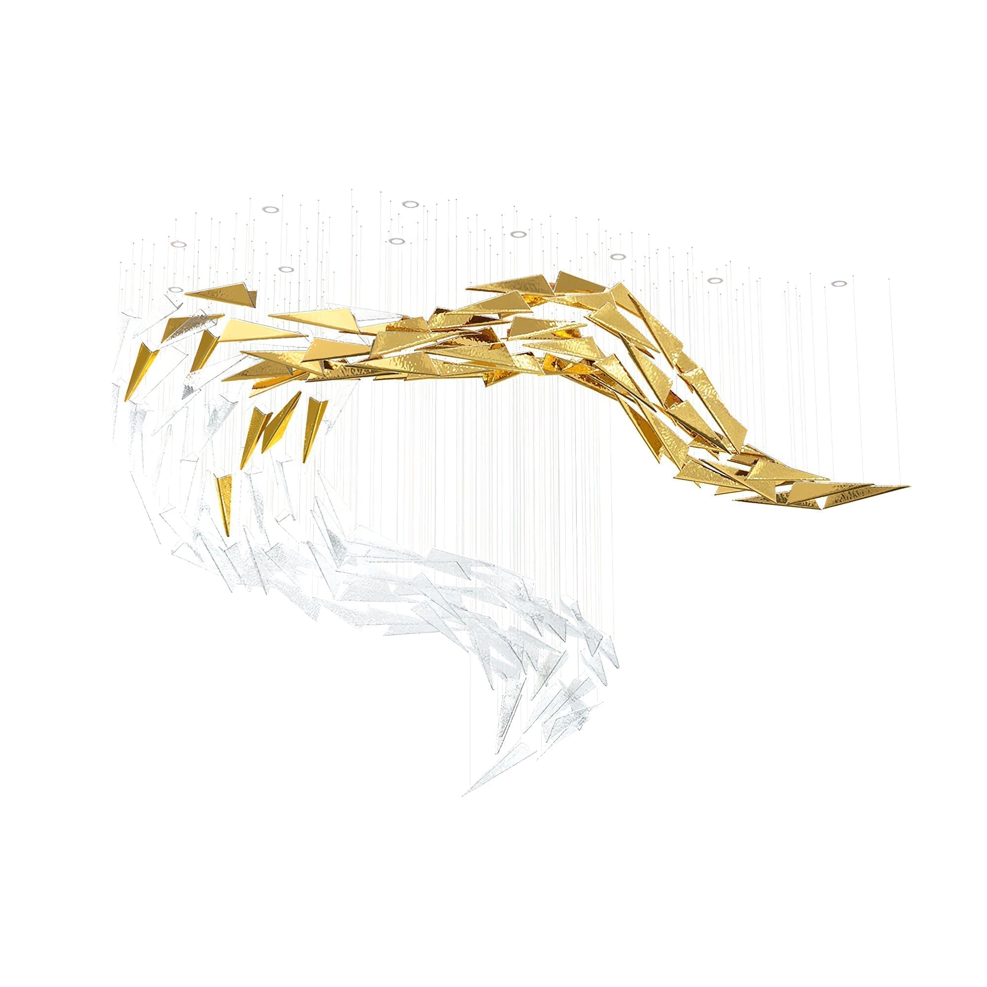 Nyvinia Glass Feather-Shape Chandelier - Letslighting