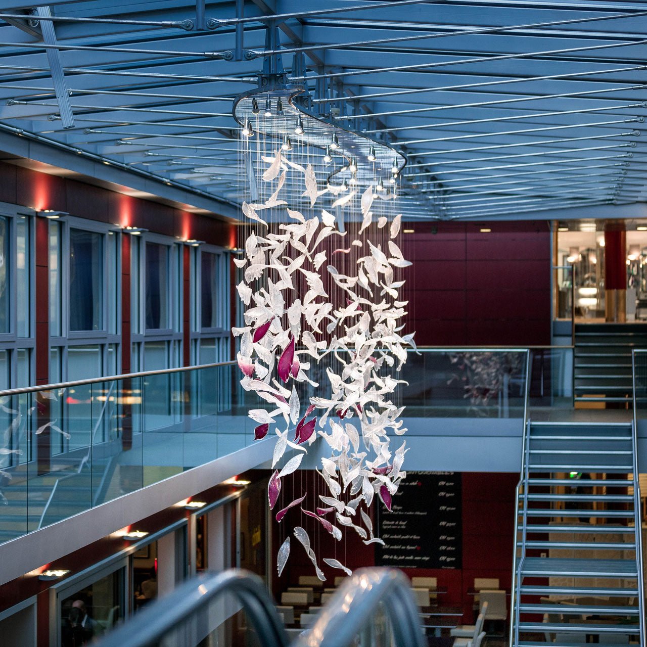 Zathaara Glass Feather Shape Chandelier - Letslighting