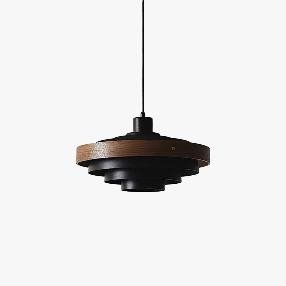 Muto Modern Round   Pendant Light  Wood