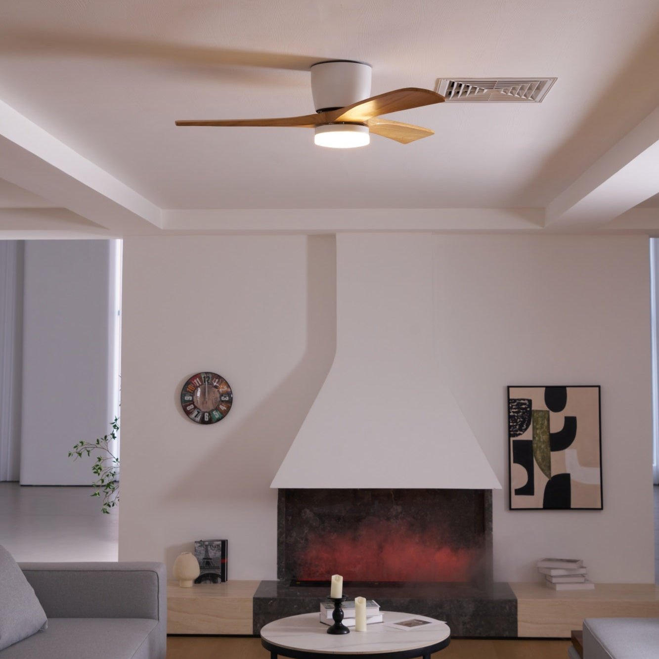 Ventilador de Techo con Luz Ezra Nórdico con iluminación blanca fría de 6000K