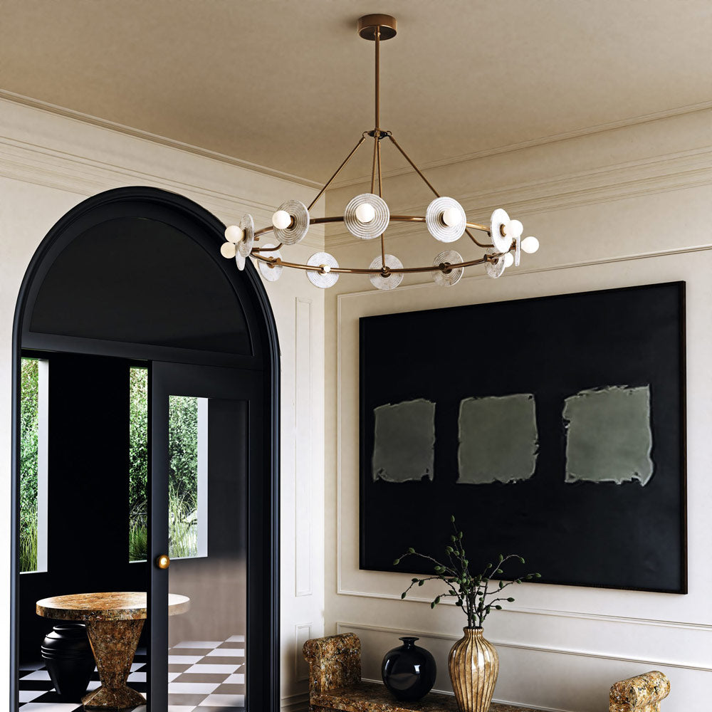 Ilirila Modern Elegance Alabaster Glass Chandelier - Lamp Copper