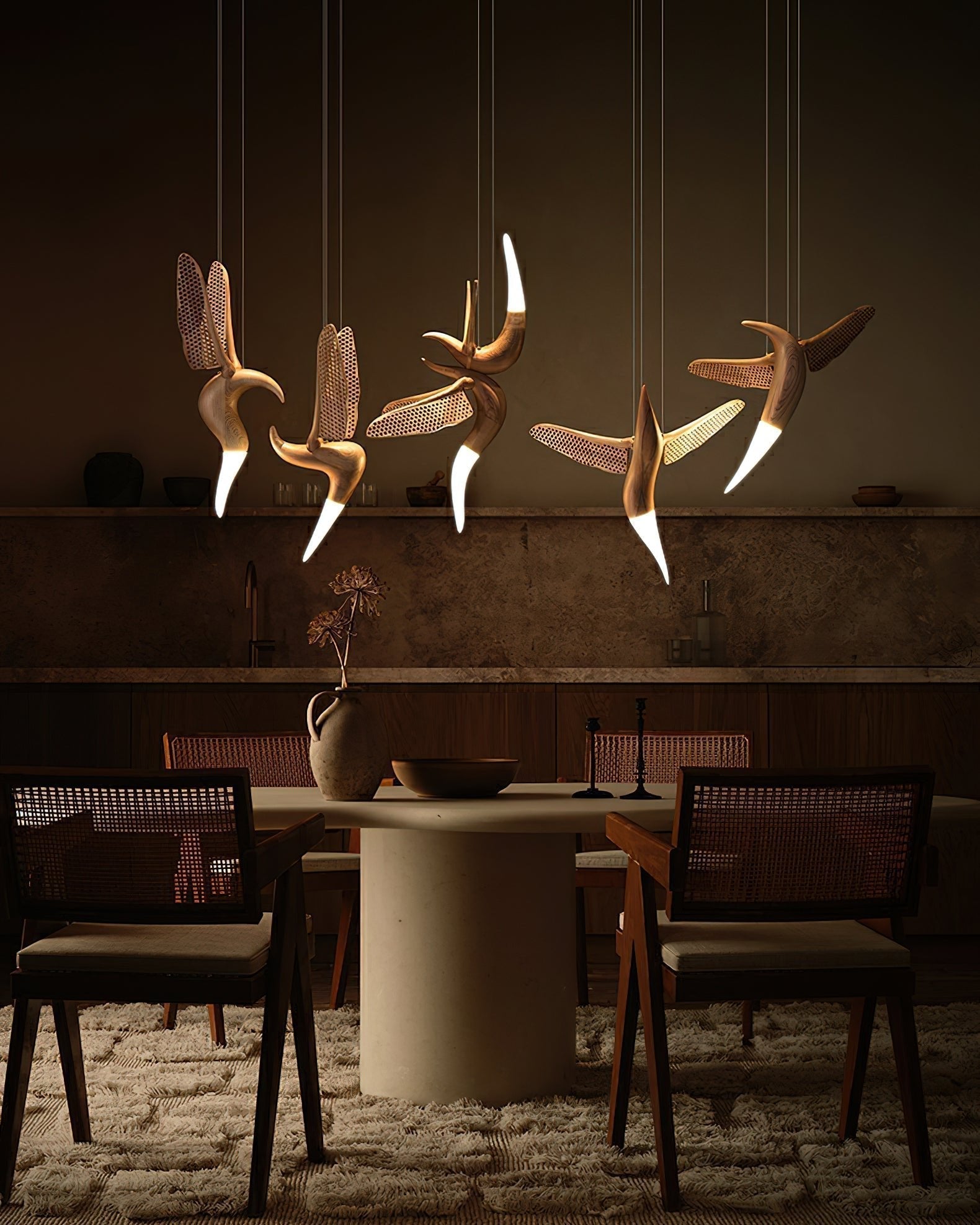 Elsilor Avian-Inspired Wood Pendant Light - Letslighting
