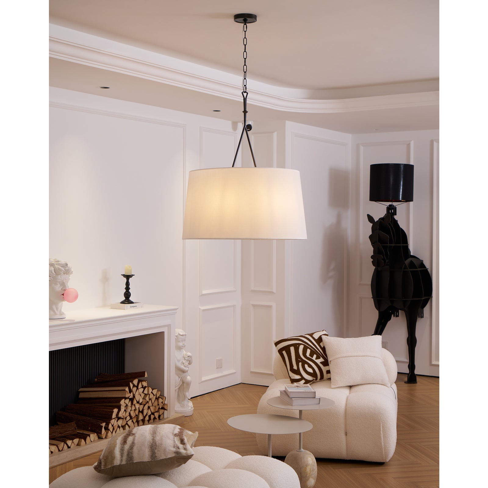 Wink Modern Minimalist Brass Fabric Pendant Lamp - Lamp Copper